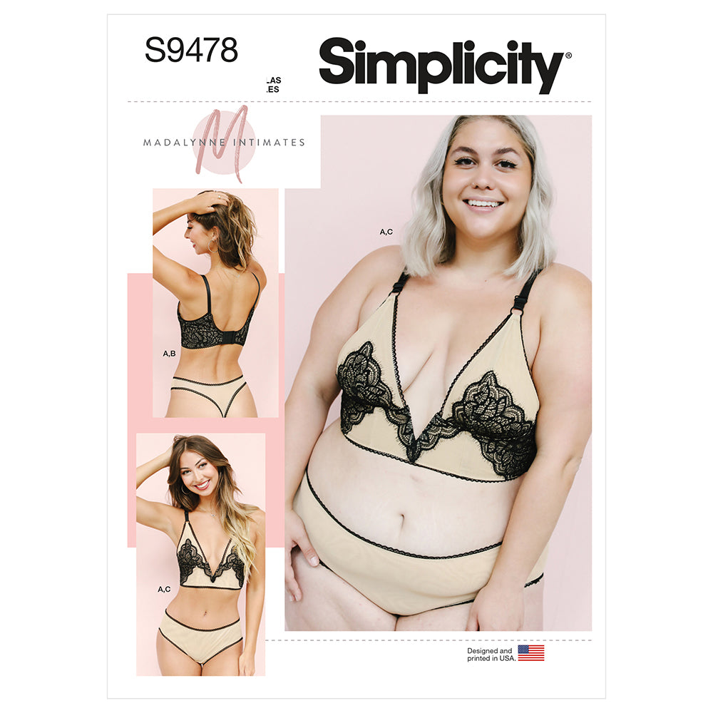 SIMPLICITY S9478 Misses And Women’s Bralette And Panties