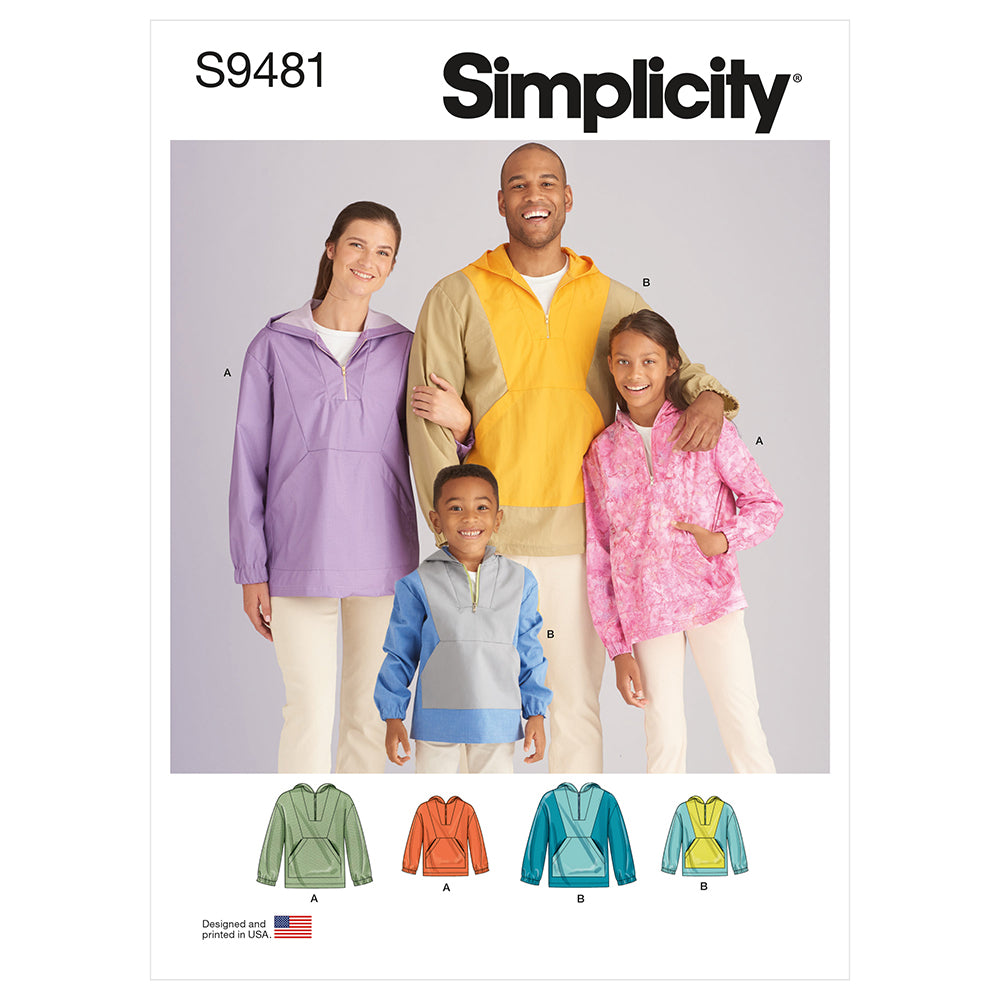 SIMPLICITY S9481 Unisex Top Sized For Children, Teens, And Adults