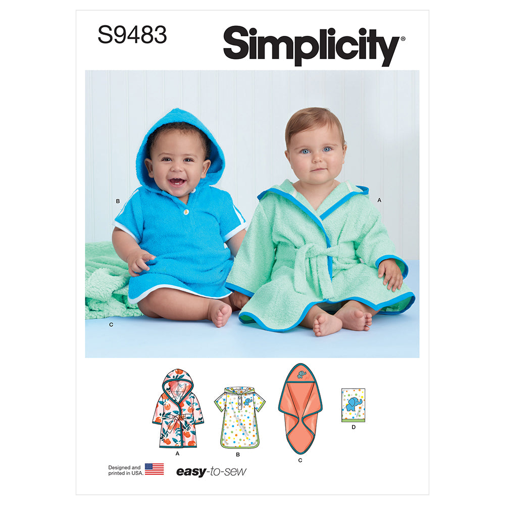 SIMPLICITY S9483 Babies' Bath Set
