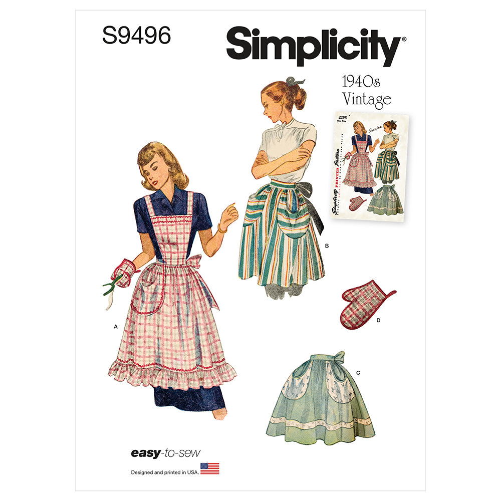 SIMPLICITY S9496 Misses' Vintage Apron