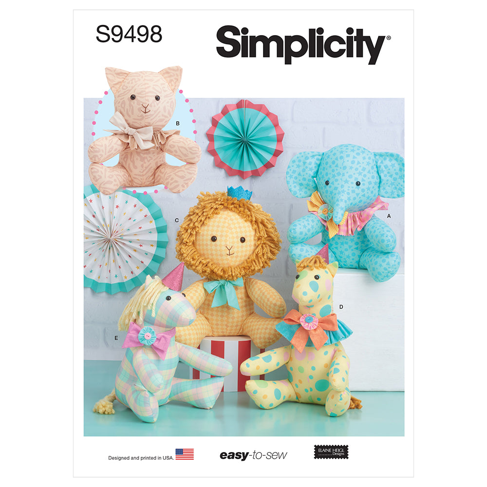 SIMPLICITY S9498 Easy Plush Animal