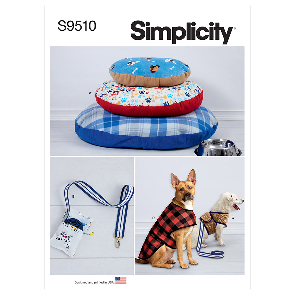 SIMPLICITY S9510 Dog Beds, Leash With Case, Harness Vest And Coat