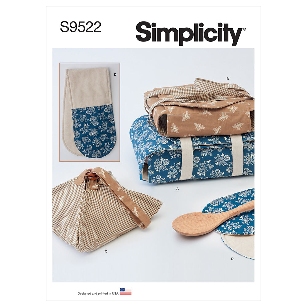 SIMPLICITY S9522 Casserole Carriers, Pie Holder, And Double Oven Mitt
