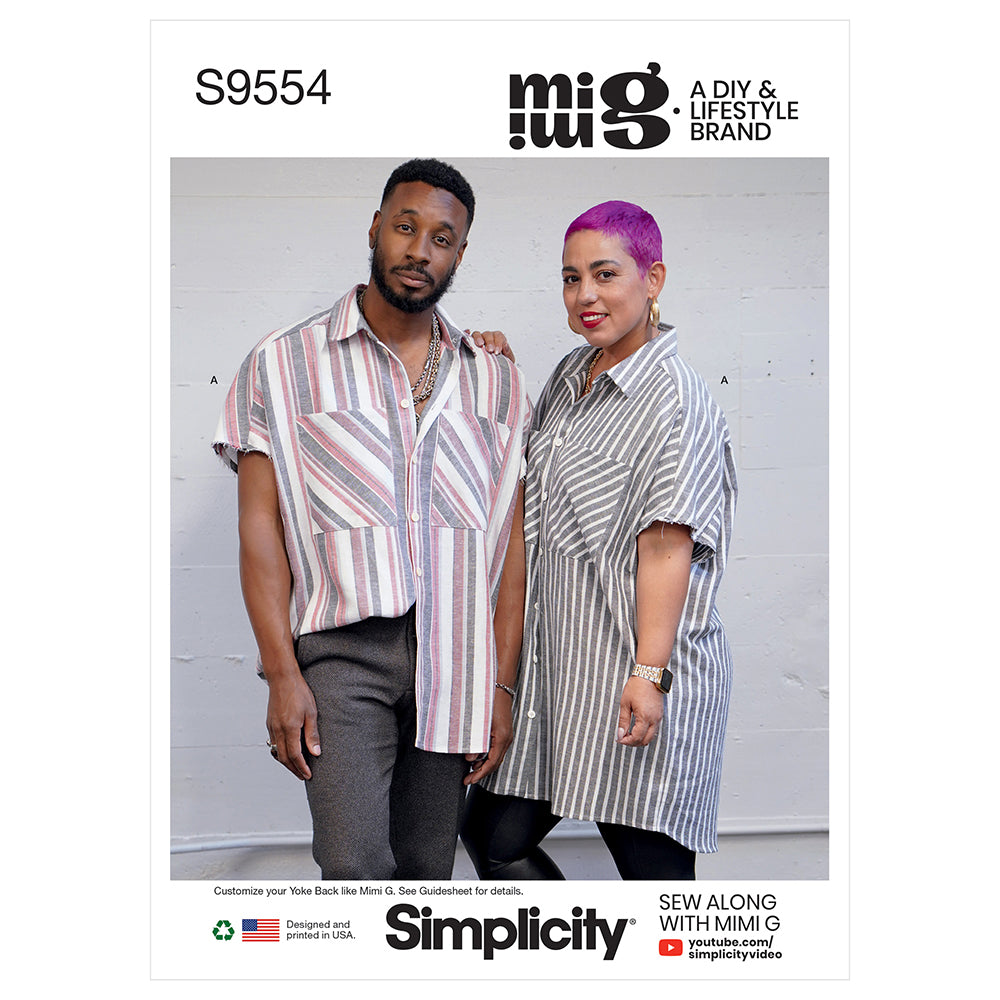 SIMPLICITY S9554 Unisex Shirt In Two Lengths