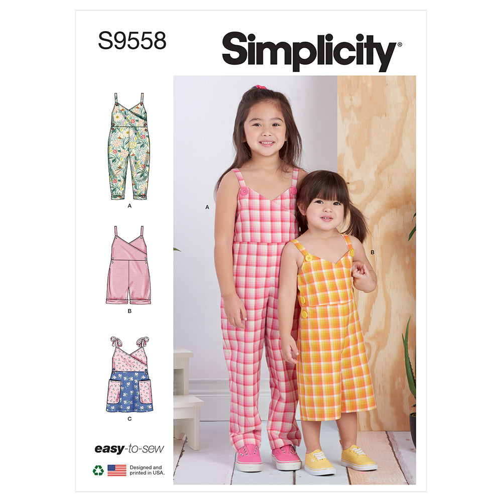 SIMPLICITY S9558 Toddlers And Children’s Jumpsuit, Romper And Jumper