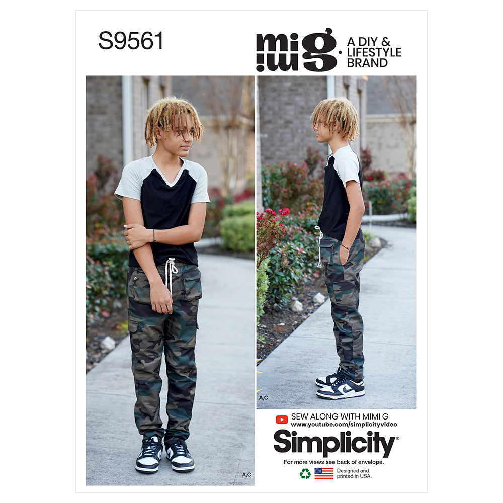 SIMPLICITY S9561 Boys' Knit Top And Woven Pants And Shorts