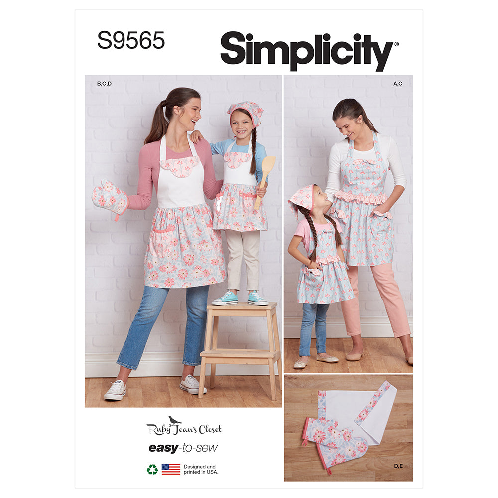 SIMPLICITY S9565 Children And Misses' Aprons And Accessories