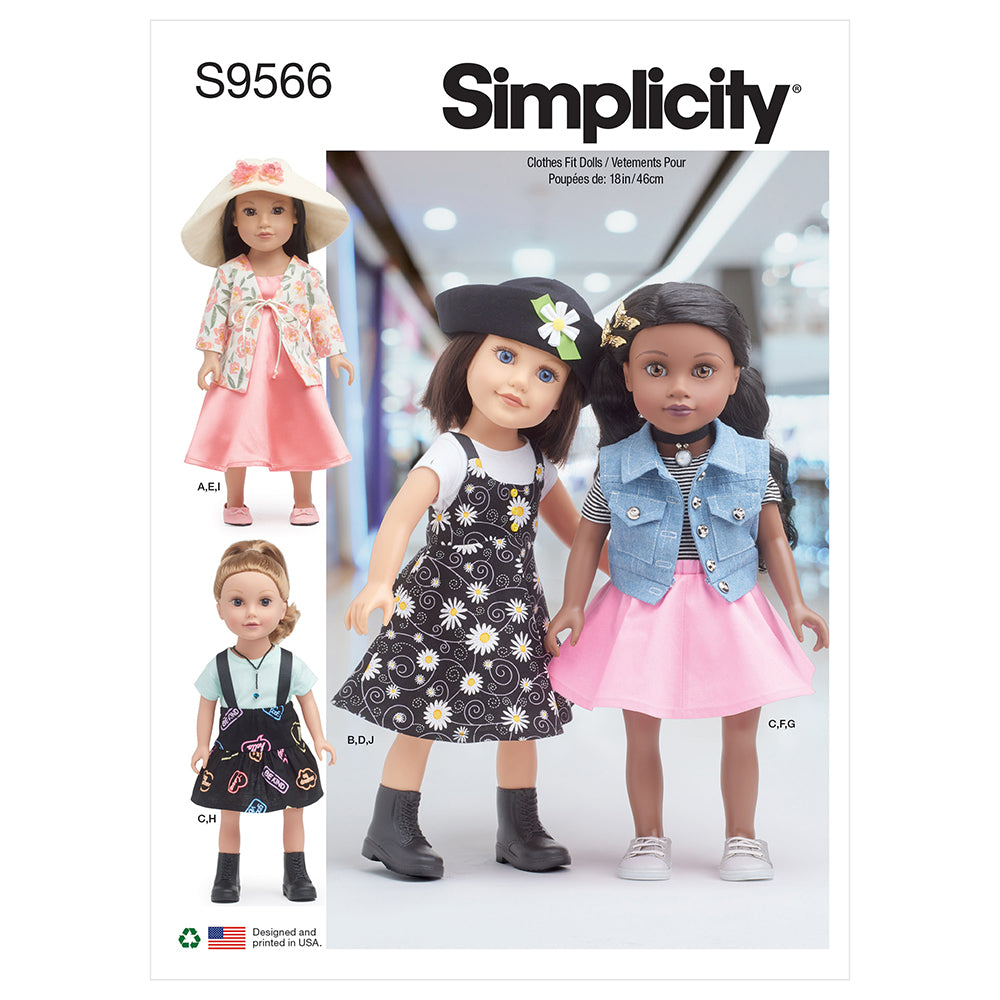 SIMPLICITY S9566 18in Doll Clothes