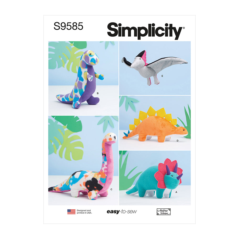 SIMPLICITY S9585 Plush Dinosaurs By Andrea Schewe