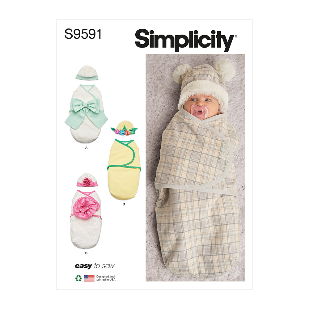 SIMPLICITY S9591 Babies' Buntings And Hats