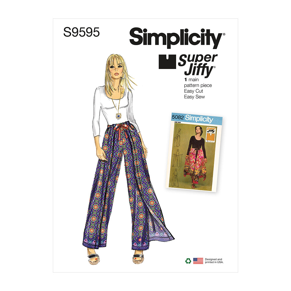 SIMPLICITY S9595 Misses' Super Jiffy Wrap And Tie Pantskirt