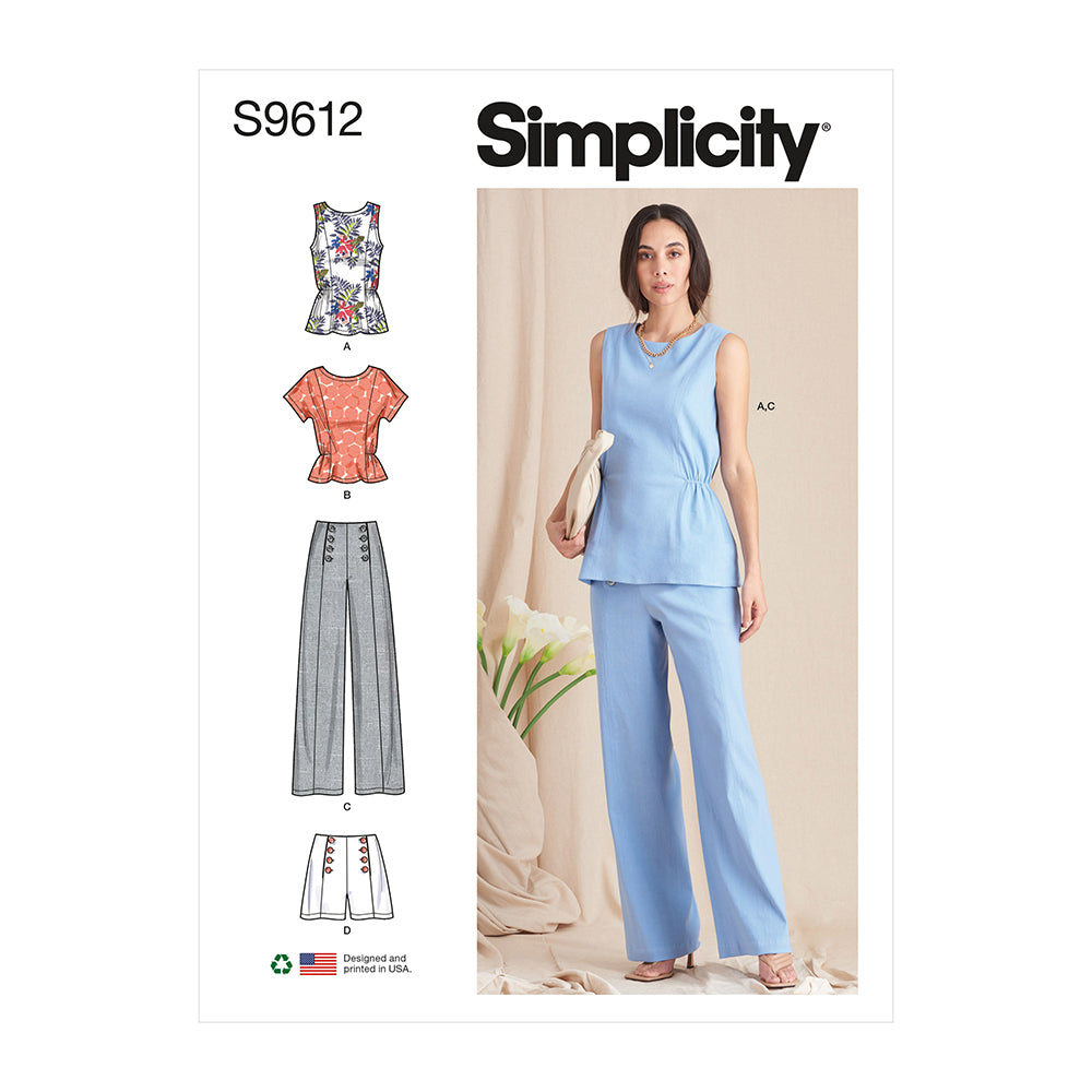 SIMPLICITY S9612 Misses' Top, Pants And Shorts