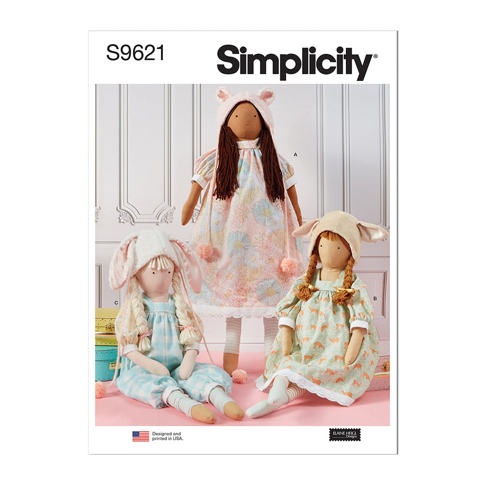 SIMPLICITY S9621 Lanky Plush Dolls And Clothes By Elaine Heigl Designs