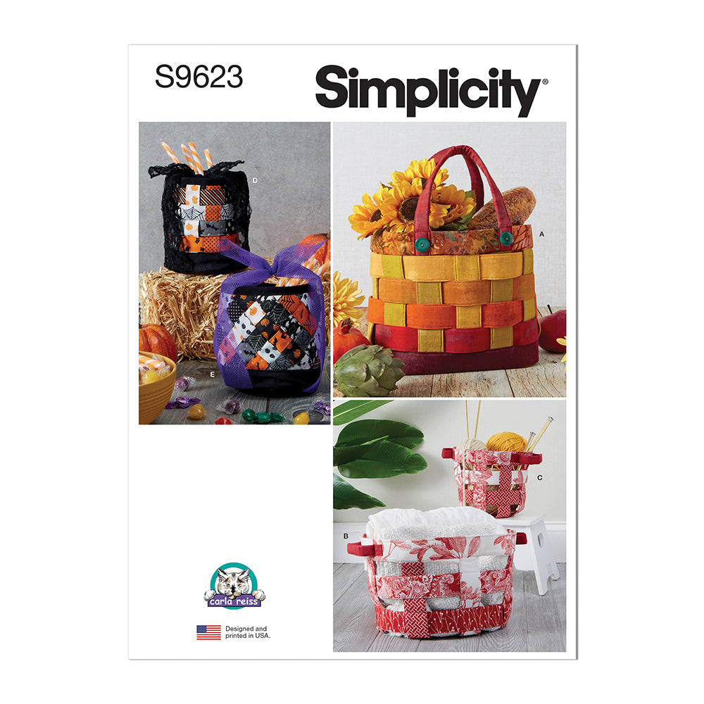SIMPLICITY S9623 Fabric Baskets By Carla Reiss Design
