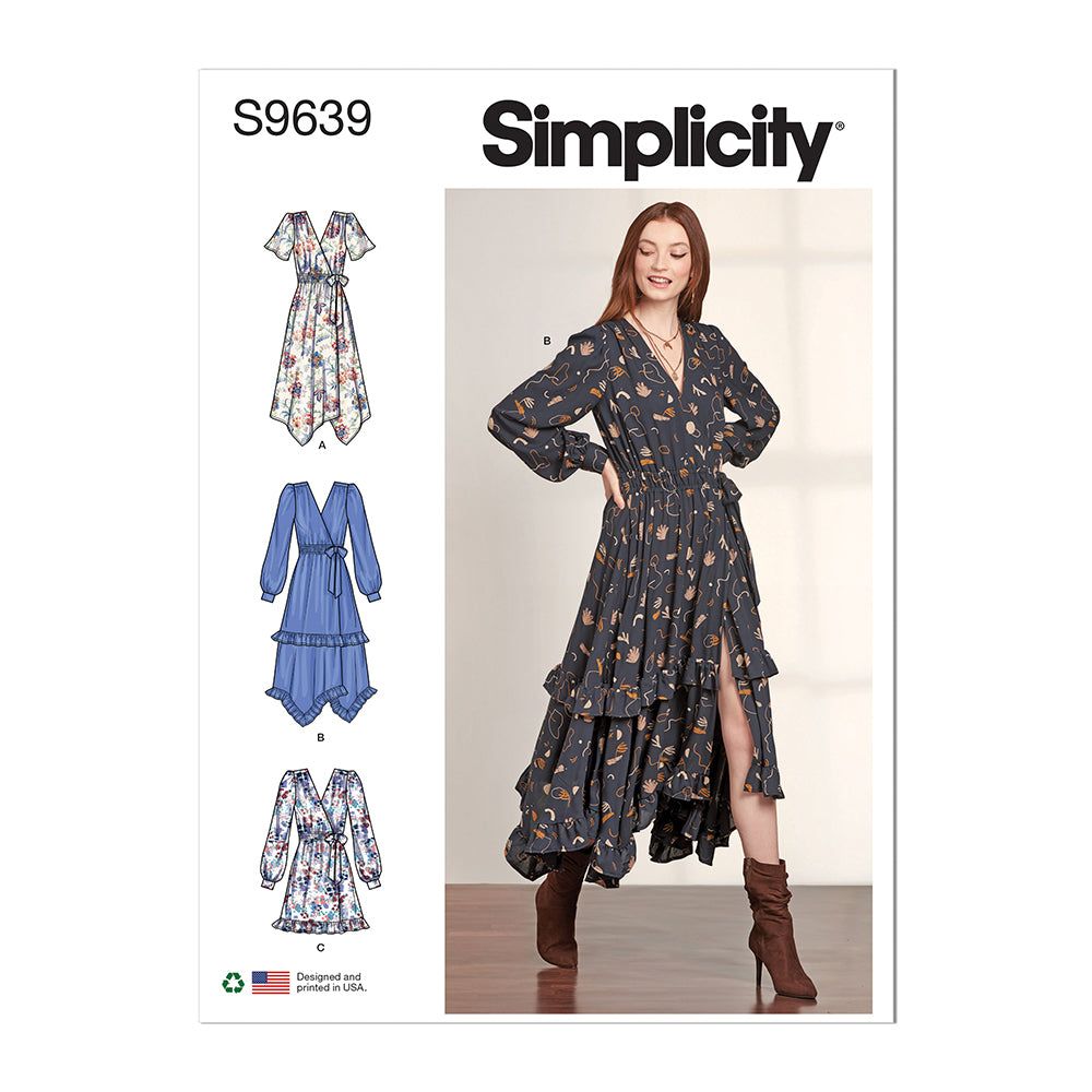 SIMPLICITY S9639 Misses' Midi Wrap Dress