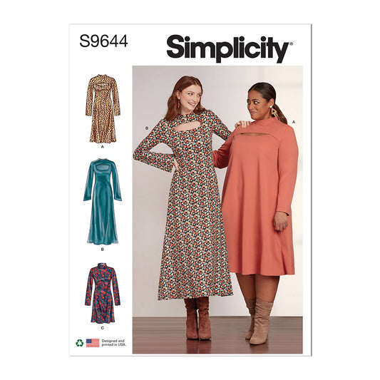 SIMPLICITY S9644 Misses And Women’s Knit Dress In Three Lengths