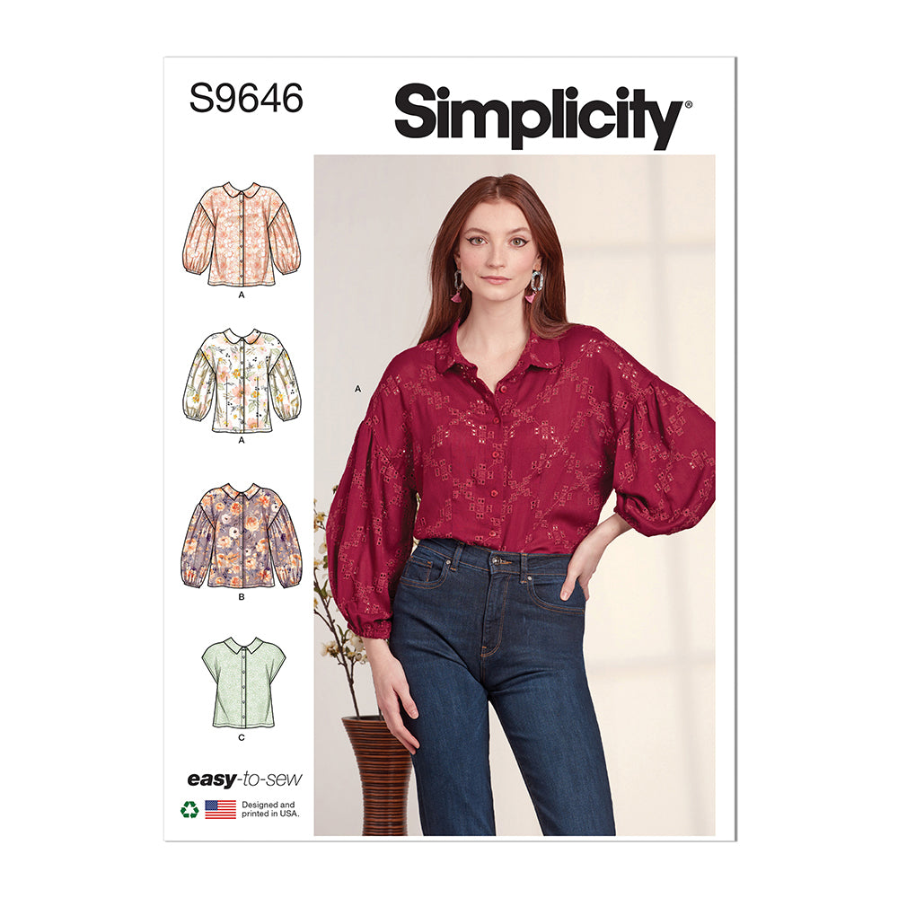 SIMPLICITY S9646 Misses' Button-Down Top