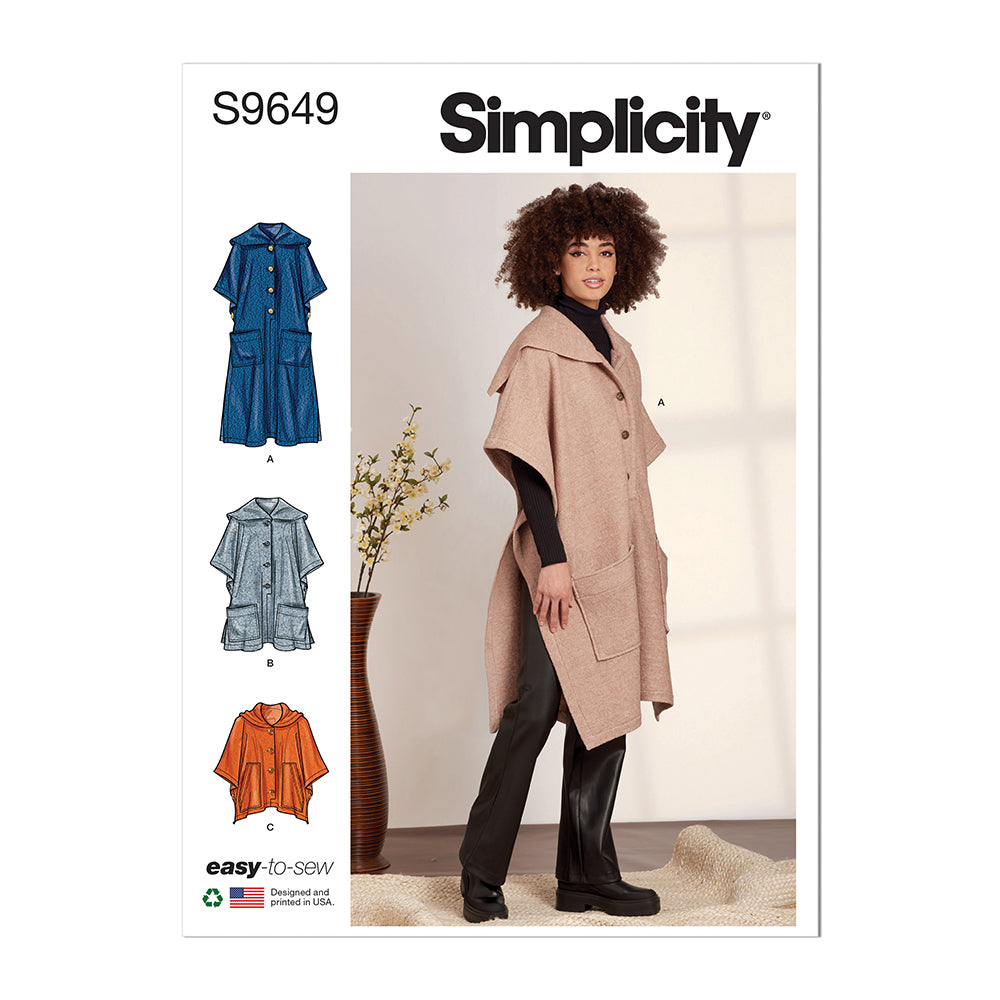 SIMPLICITY S9649 Misses' Ponchos