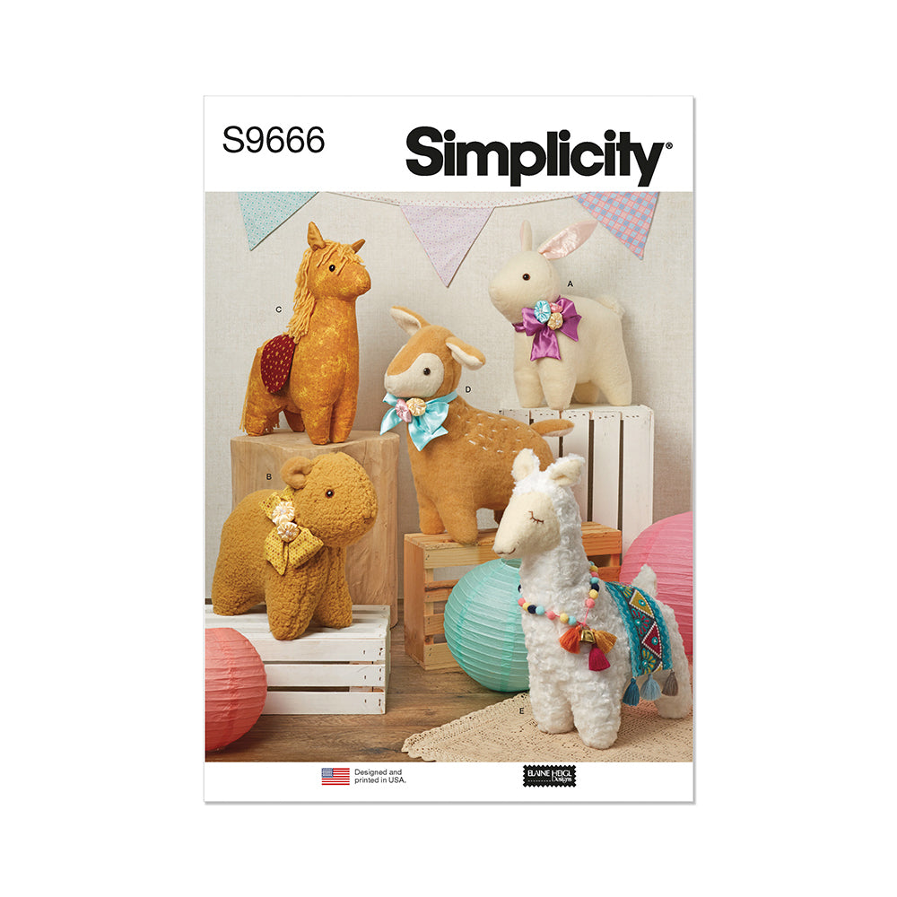 SIMPLICITY S9666 Plush Animal By Elaine Heigl