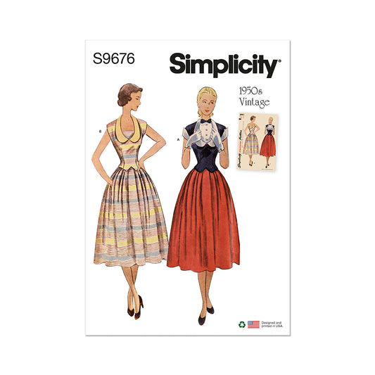 SIMPLICITY S9676 Misses' Vintage Two-Piece Dress