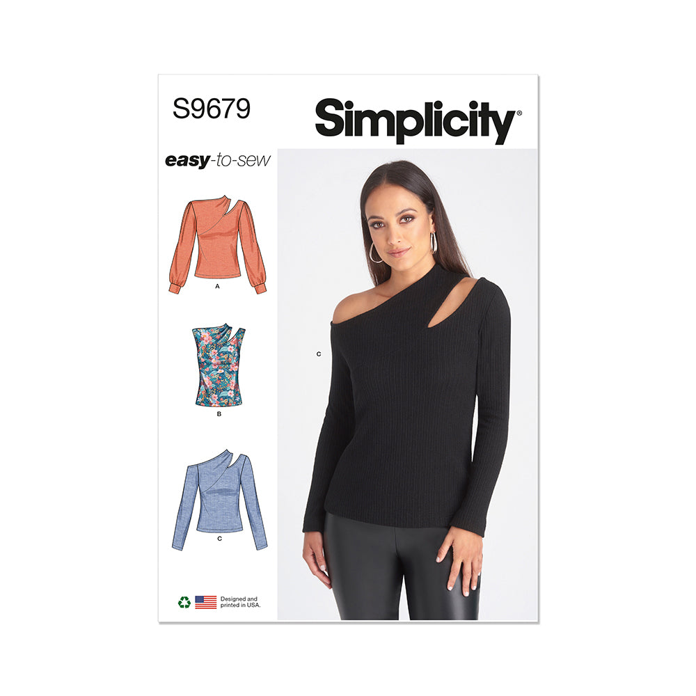 SIMPLICITY S9679 Misses' Knit Top With Sleeve Variations