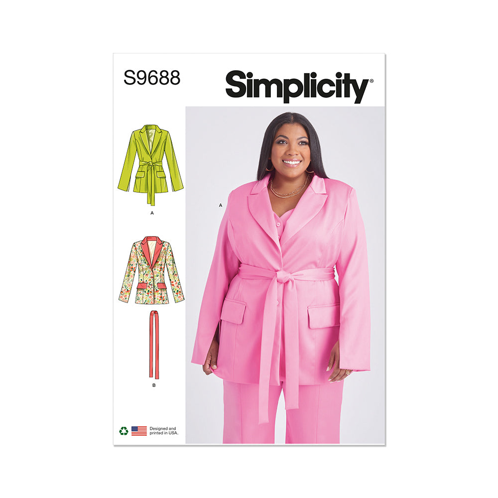 SIMPLICITY S9688 Misses And Women’s Jacket With Tie Belt