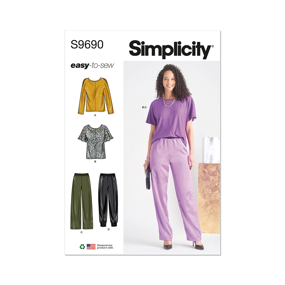 SIMPLICITY S9690 Misses' Top And Pull-On Pants