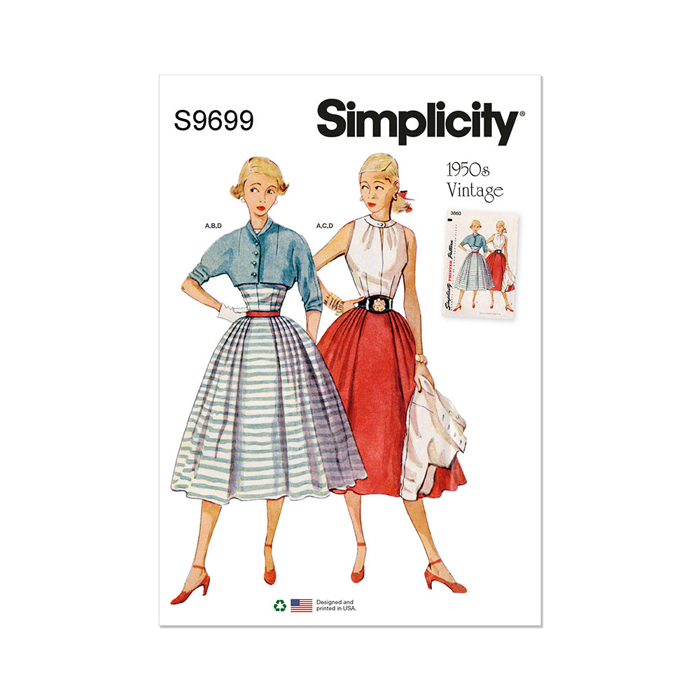 SIMPLICITY S9699 Misses' Vintage Skirt, Blouse, And Jacket