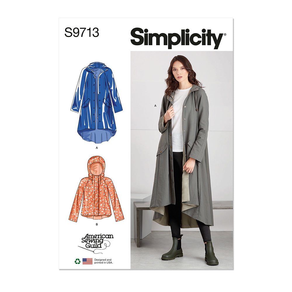 SIMPLICITY S9713 Misses' Jacket In Two Lengths - Designed For American Sewing Guild