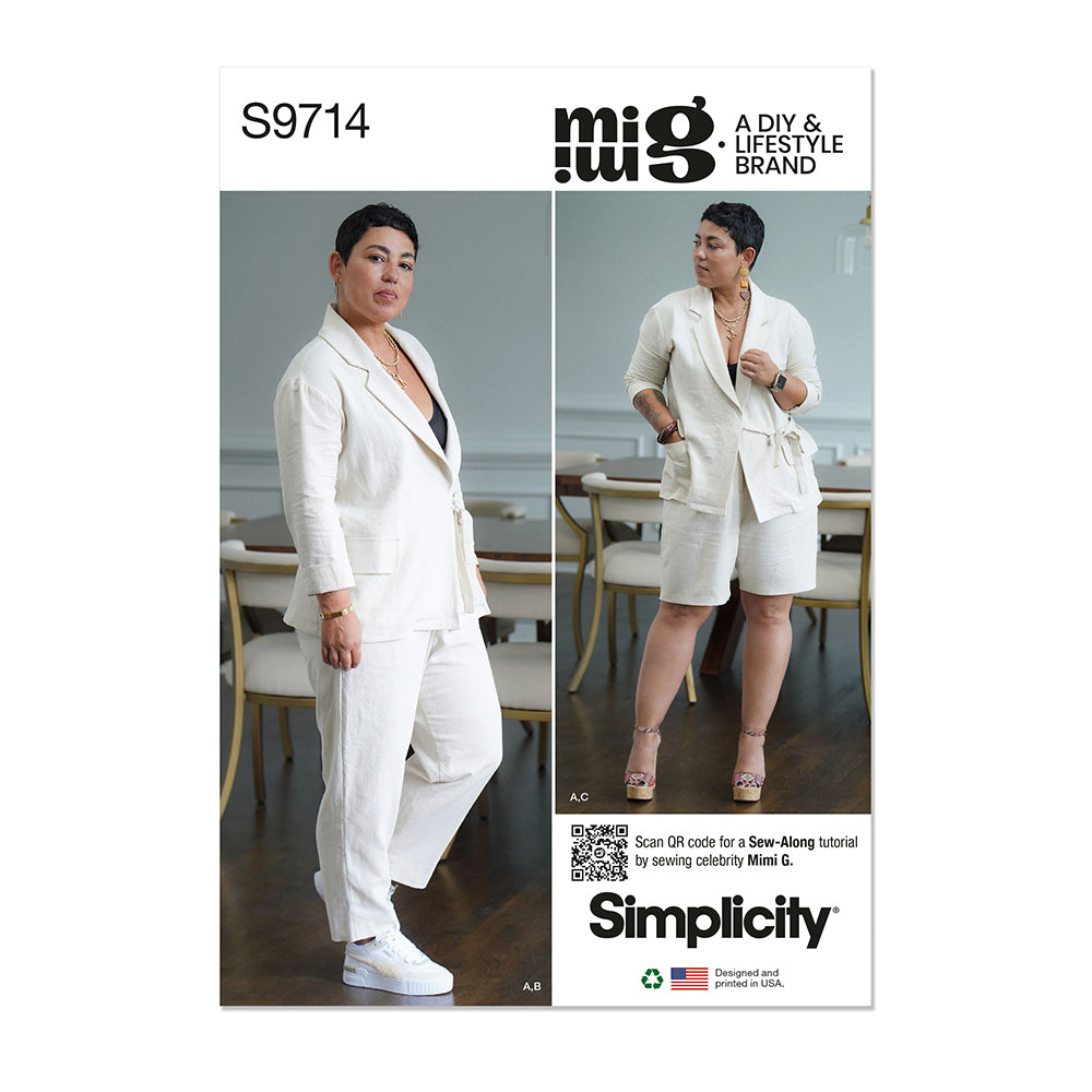 SIMPLICITY S9714 Misses' Jacket, Pants, And Shorts By Mimi G Style