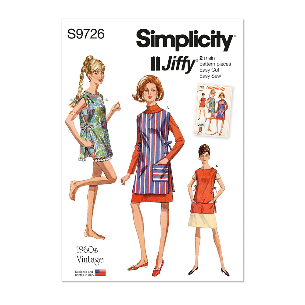SIMPLICITY S9726 Misses' Vintage Apron Or Beach Cover-Up In Two Lengths