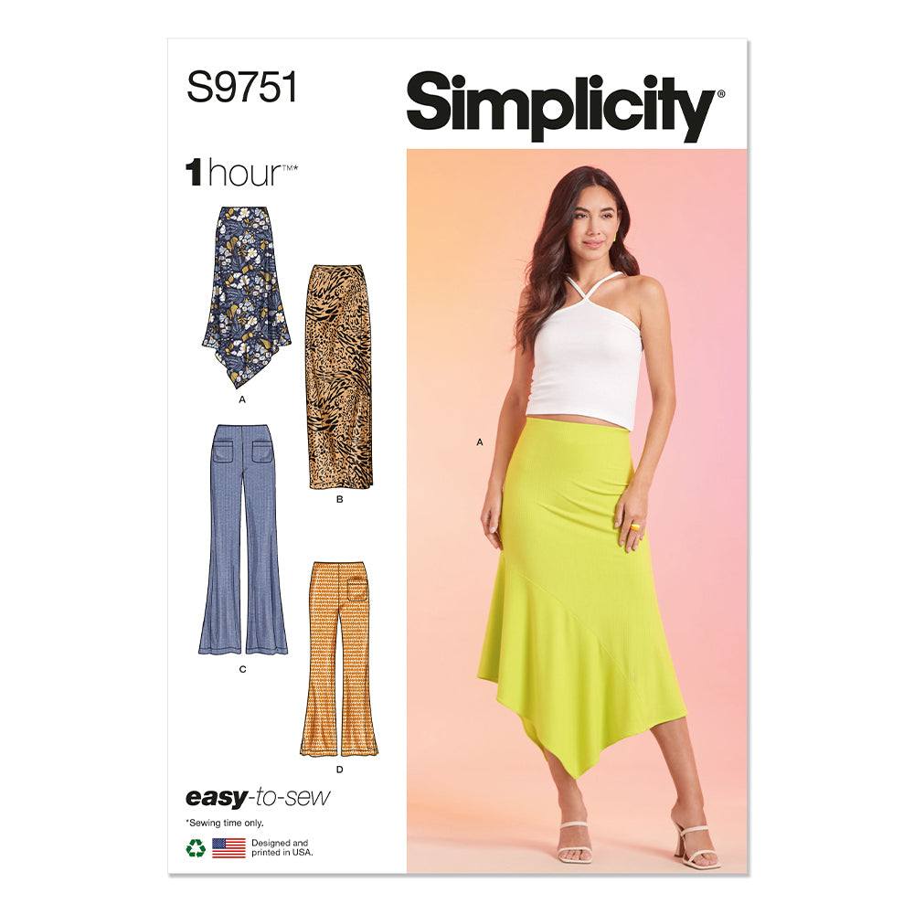 SIMPLICITY S9751 Misses' Knit Skirts And Pants In Two Lengths