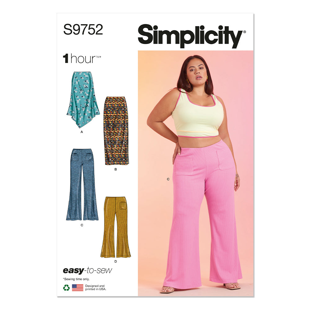 SIMPLICITY S9752 Women’s Knit Skirts And Pants In Two Lengths