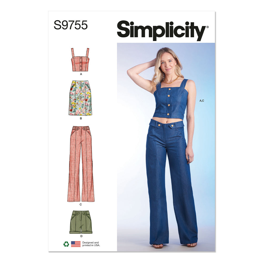 SIMPLICITY S9755 Misses' Top, Skirt, Pants And Shorts