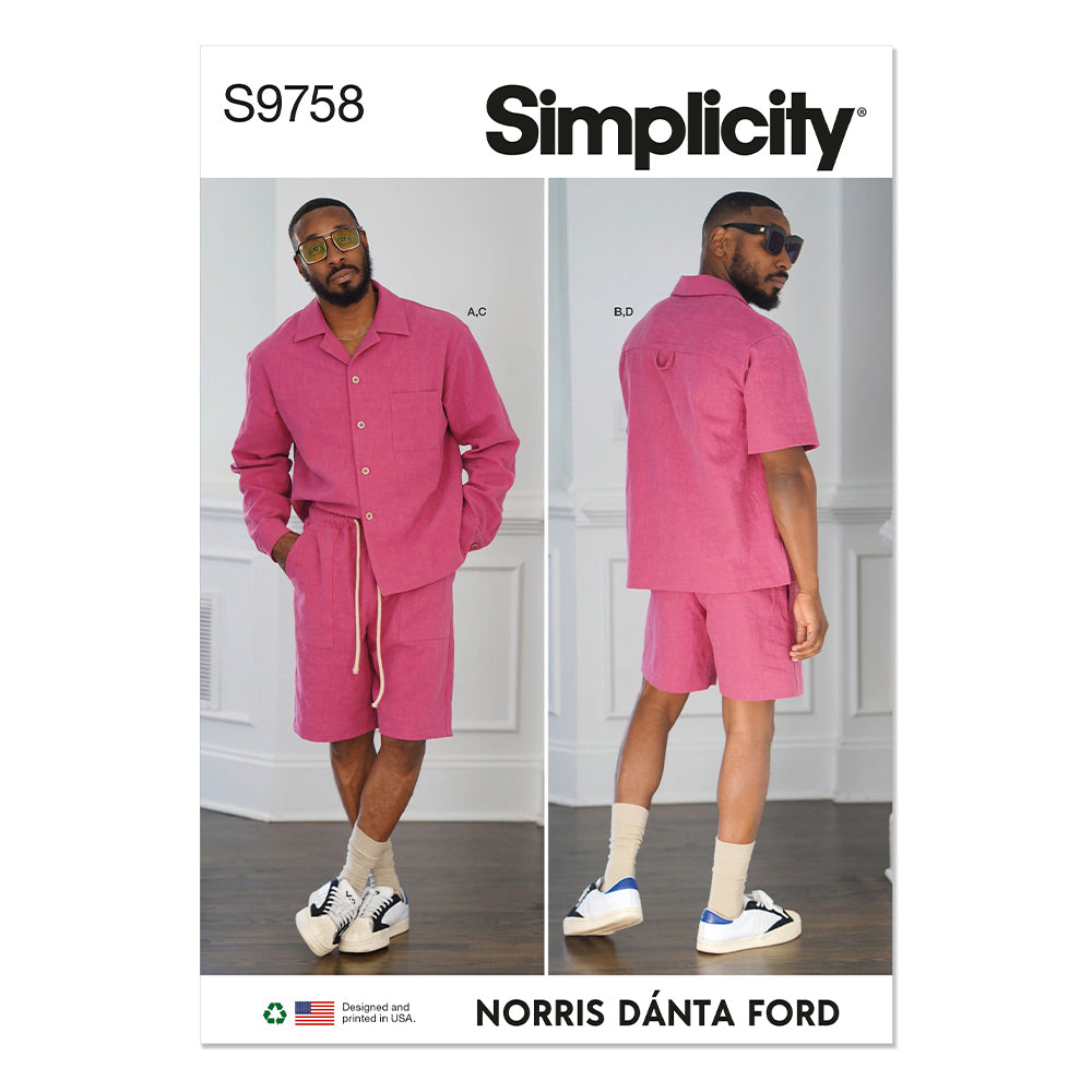SIMPLICITY S9758 Men’s Shirt And Shorts By Norris Danta Ford