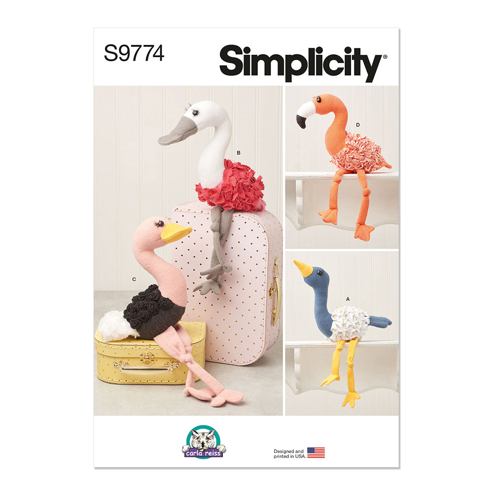 SIMPLICITY S9774 Decorative Plush Birds By Carla Reiss Design