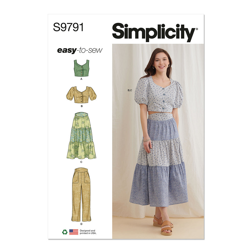 SIMPLICITY S9791 Misses' Top, Skirt And Pants