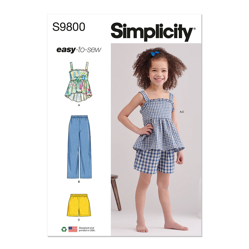 SIMPLICITY S9800 Children’s Top, Pants And Shorts