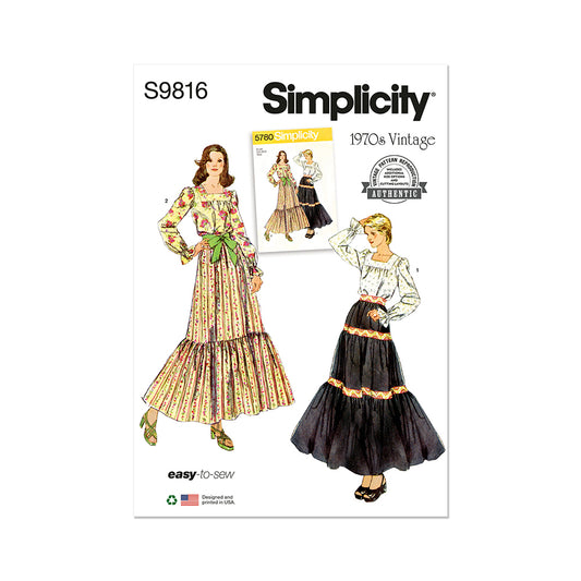 SIMPLICITY S9816 Misses' Blouse And Skirts