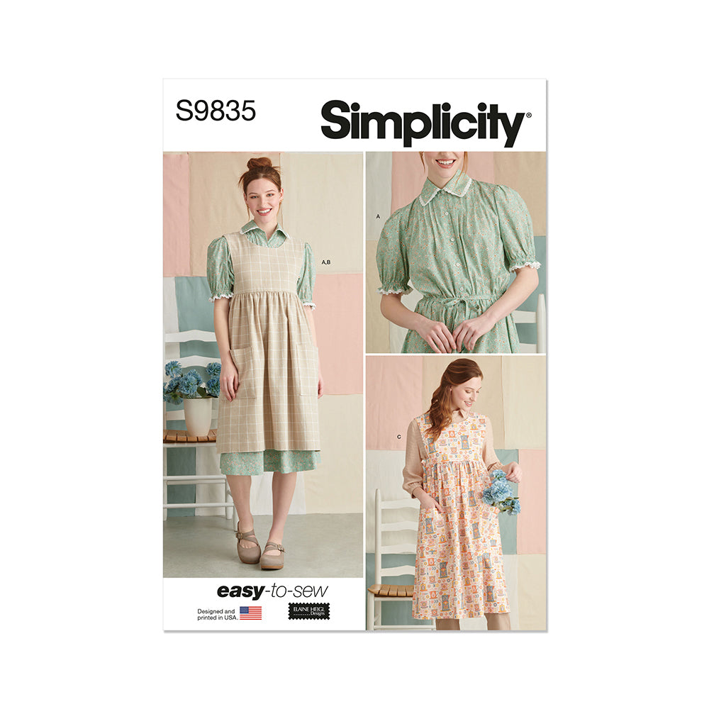 SIMPLICITY S9835 Misses' Dress And Pinafore Apron In Two Lengths