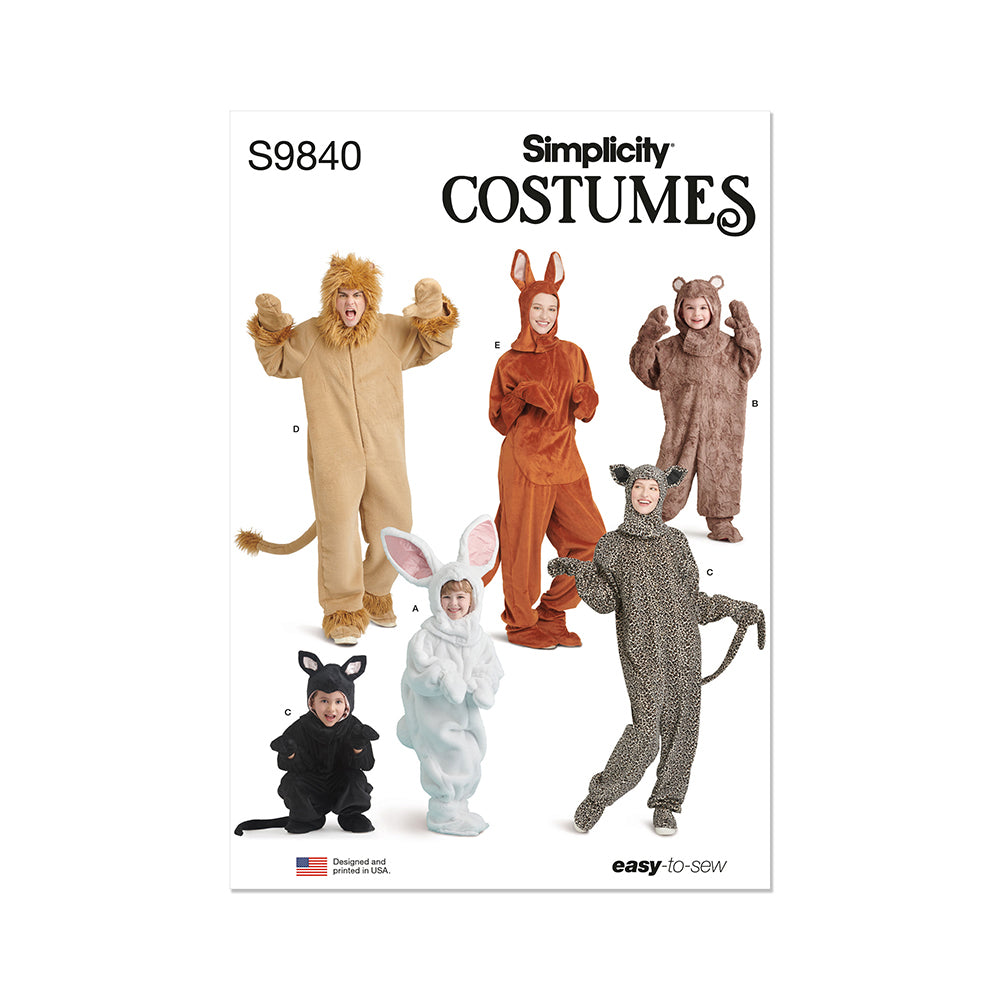 SIMPLICITY S9840 Children And Adults' Animal Costume