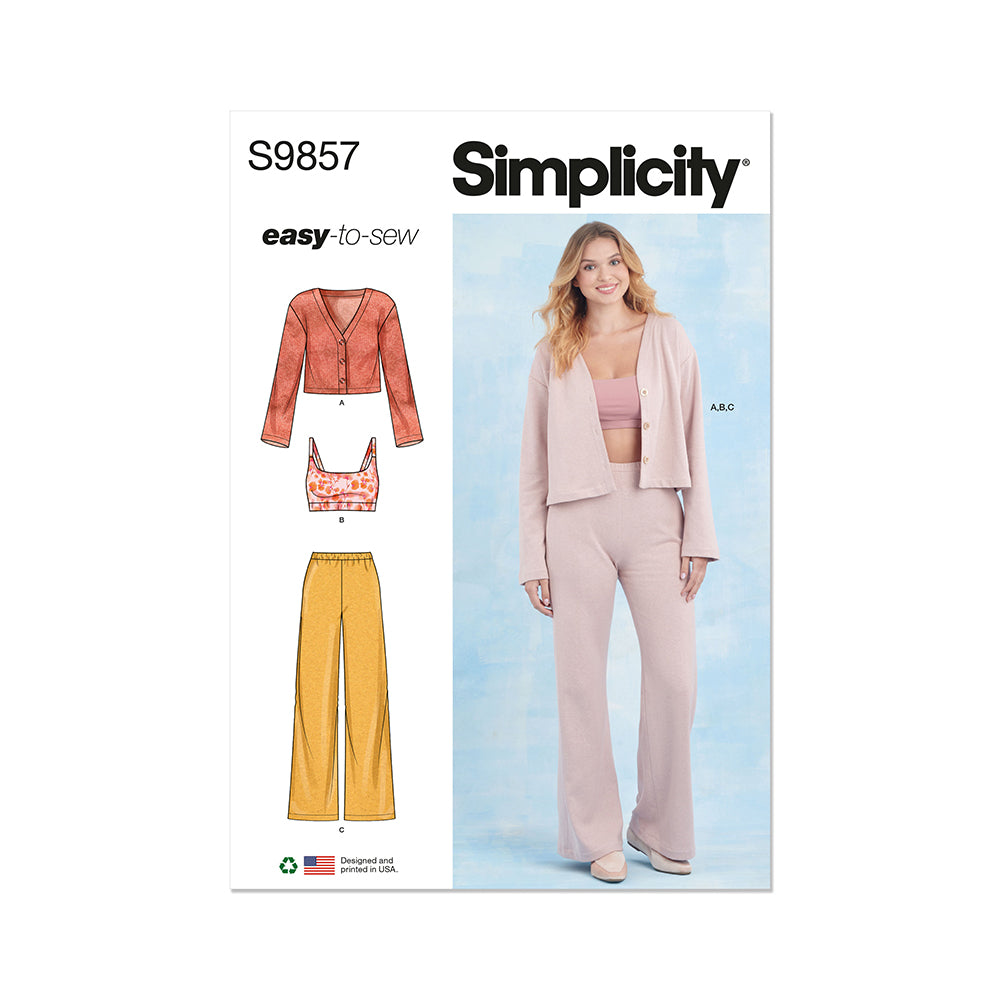 SIMPLICITY S9857 Misses' Knit Loungewear