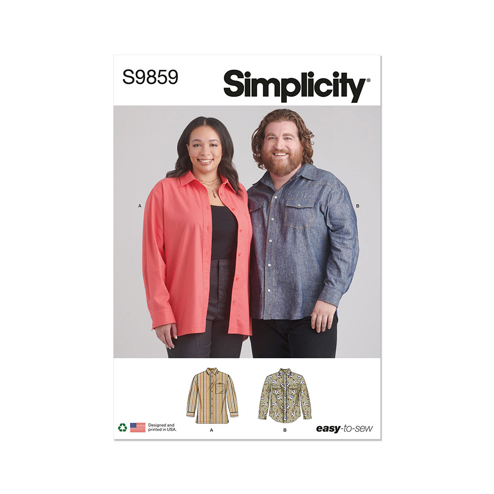 SIMPLICITY S9859 Plus Size Unisex Shirts