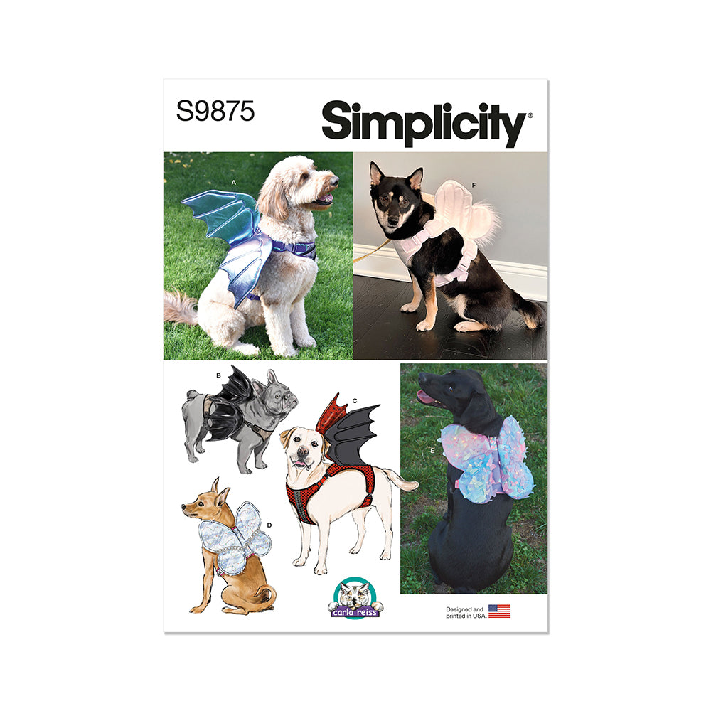 SIMPLICITY S9875 Dog Harness with Wings by Carla Reiss Design