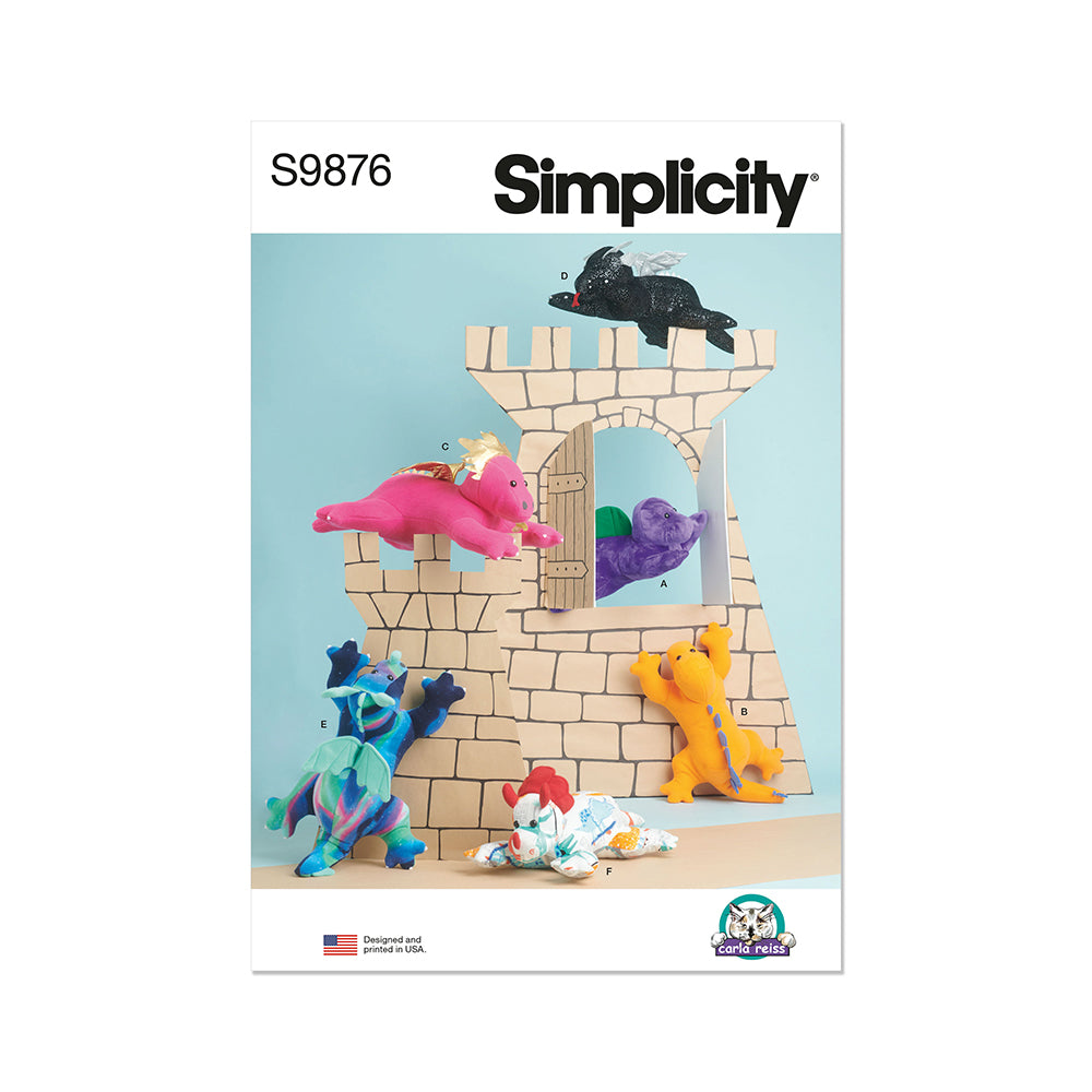 SIMPLICITY S9876 Plush Dinosaurs and Dragons by Carla Reiss Design