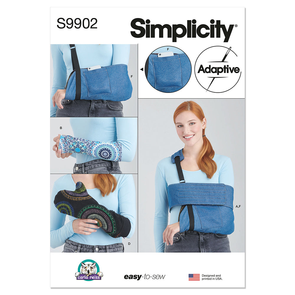 SIMPLICITY S9902 Wrap, Sleeves And Mitt In Two Sizes And Sling By Carla Reiss Design
