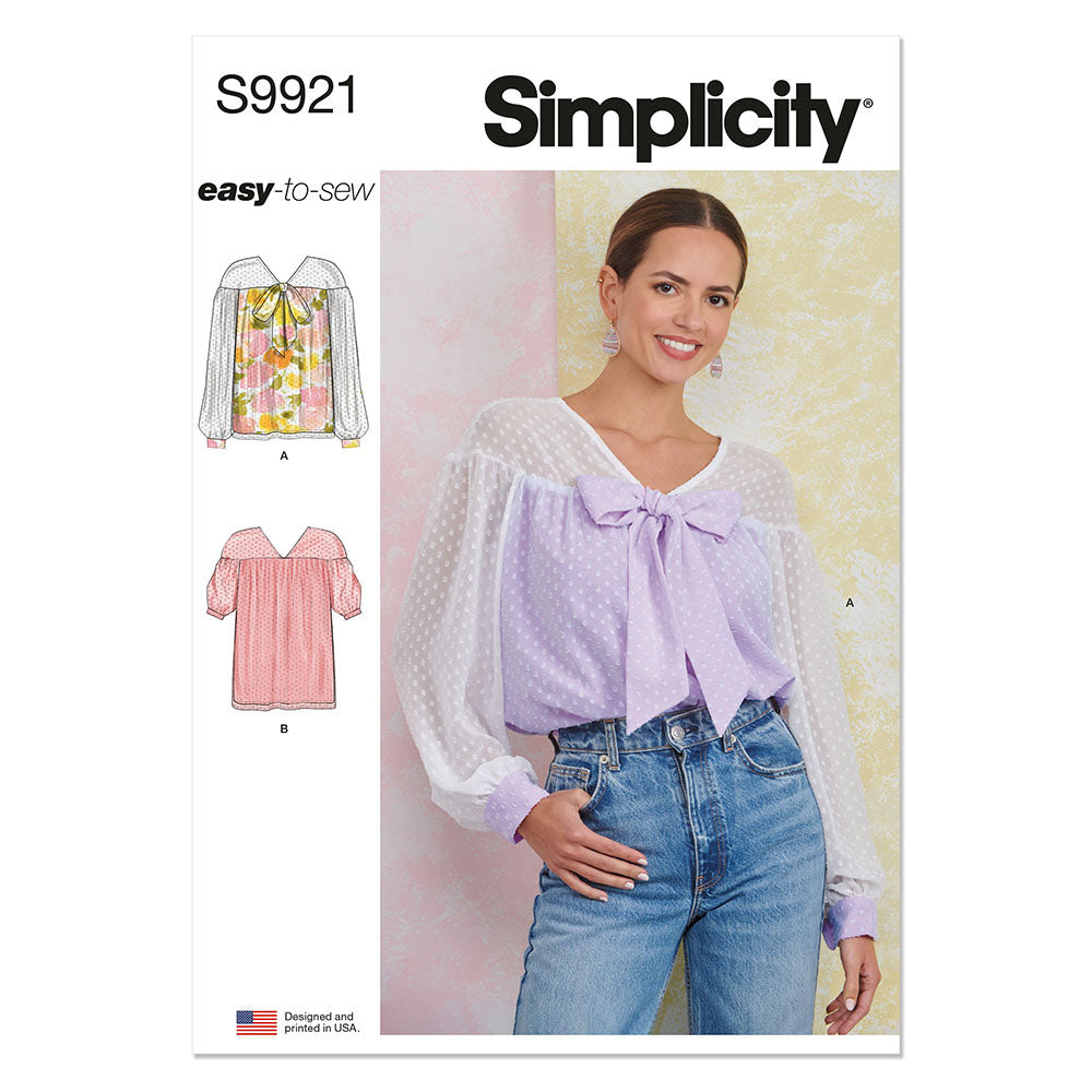 SIMPLICITY S9921 Misses' Top With Sleeve Variations