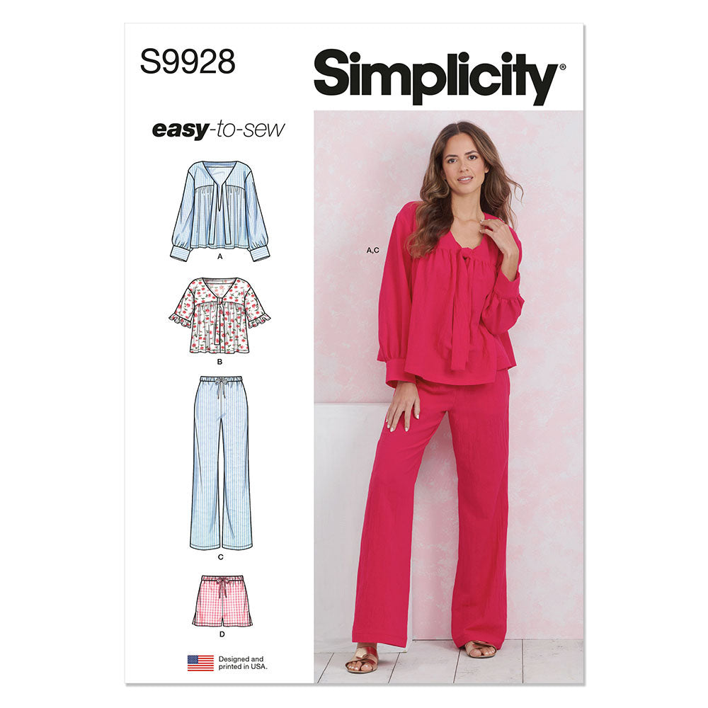 SIMPLICITY S9928 Misses' Lounge Tops, Pants And Shorts