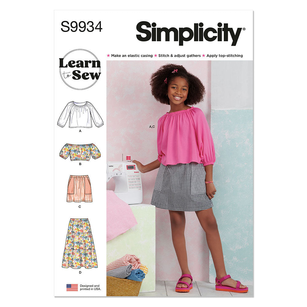 SIMPLICITY S9934 Girls' Tops And Skirts