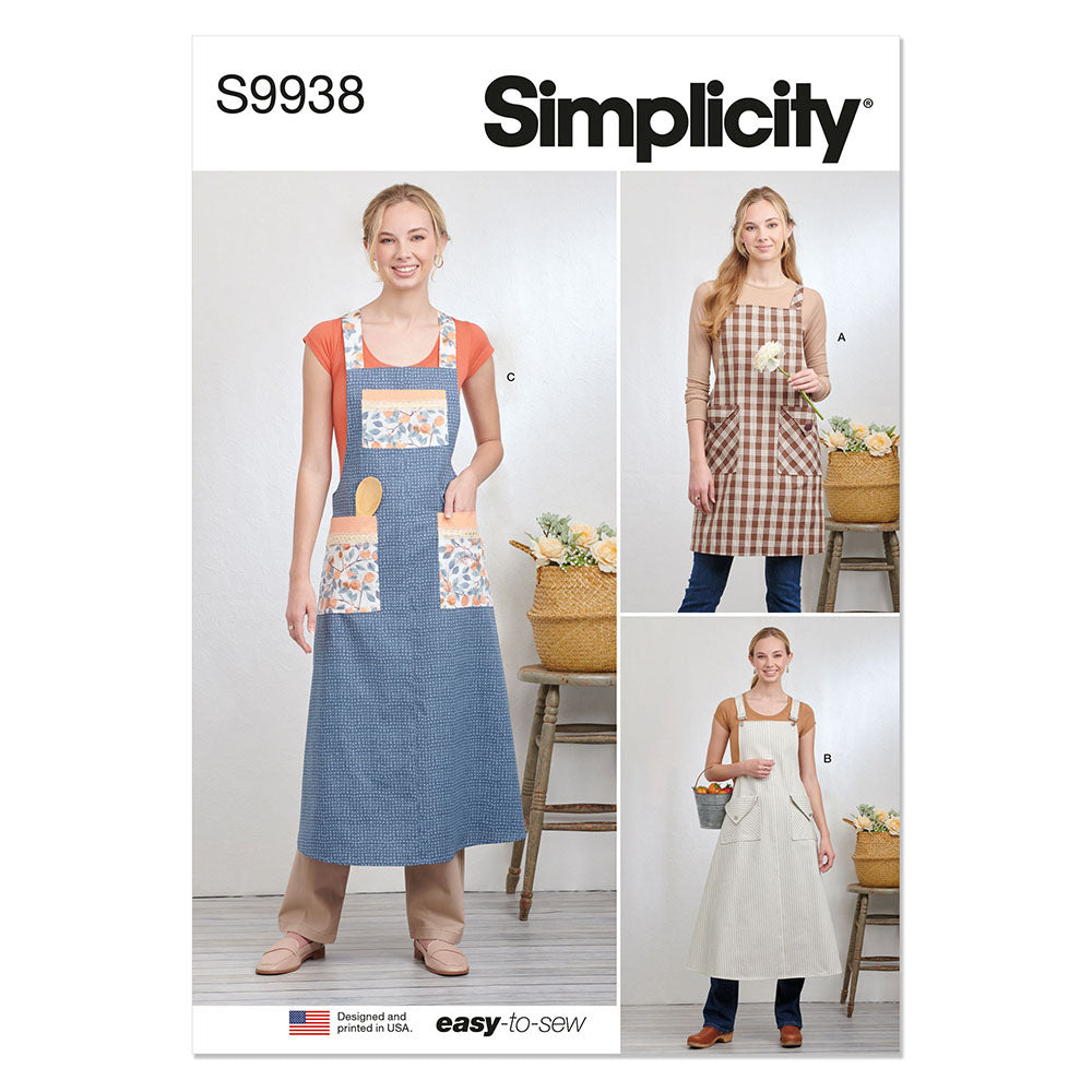 SIMPLICITY EASY-TO-SEW S9938 Misses' Pullover Aprons